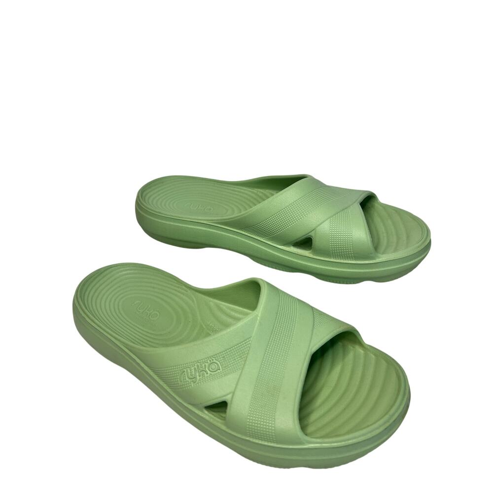 Ryka Refresh Recovery Slide Sandals Like NEW Green Size 12 - 12.5 Women's EU 43